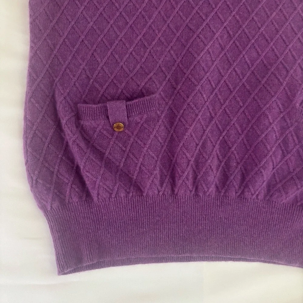 Men’s Bobby Jones 100% Cashmere Argyle Sweater Vest Purple XL Golf Preppy